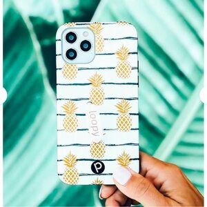 Loopy Case Pineapple Pattern Phone Case - White and Gold